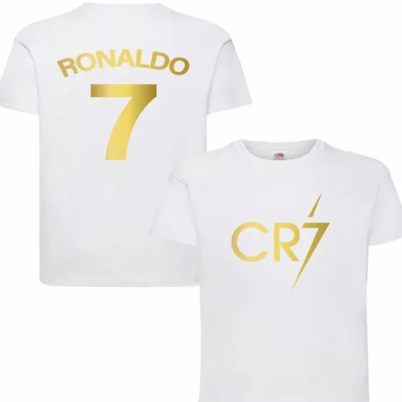 New Ronaldo 7 CR7 T Shirt Kids unisex Football Youtuber GOAT Curve Merch Birthday Gift 3