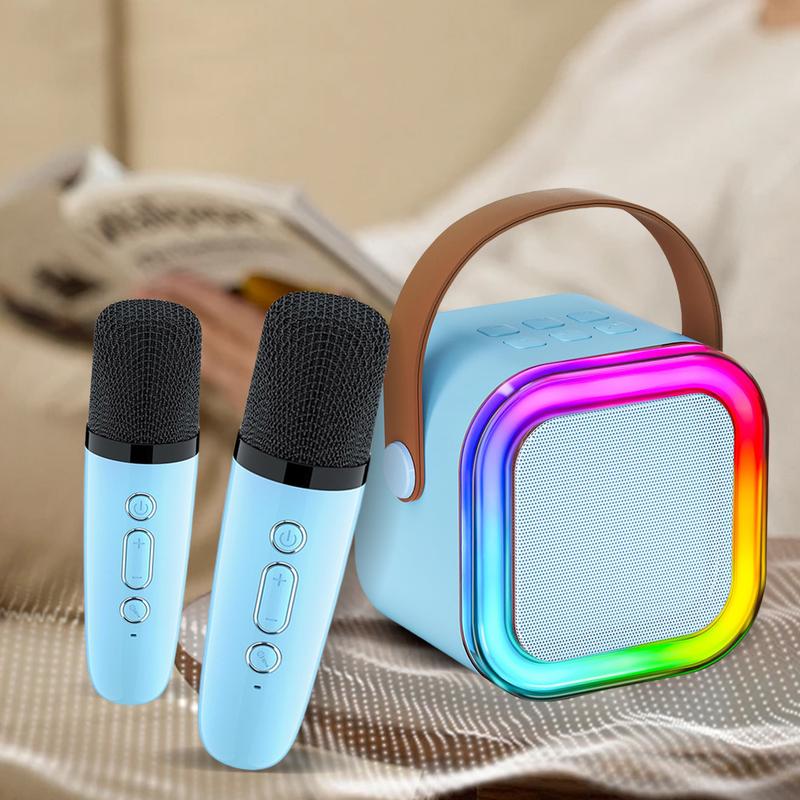 Product Introduction of Karaoke Machine Wireless Bluetooth Karaoke Speaker System RGB Light with 2 Microphones for Home Karaoke Singing Speaker Gift 22
