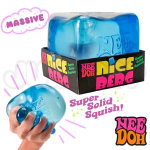 NeeDoh Nice Berg 3.5" Jumbo Nice Cube Blue - Sensory Squishy Fidget Toy For Stress Relief