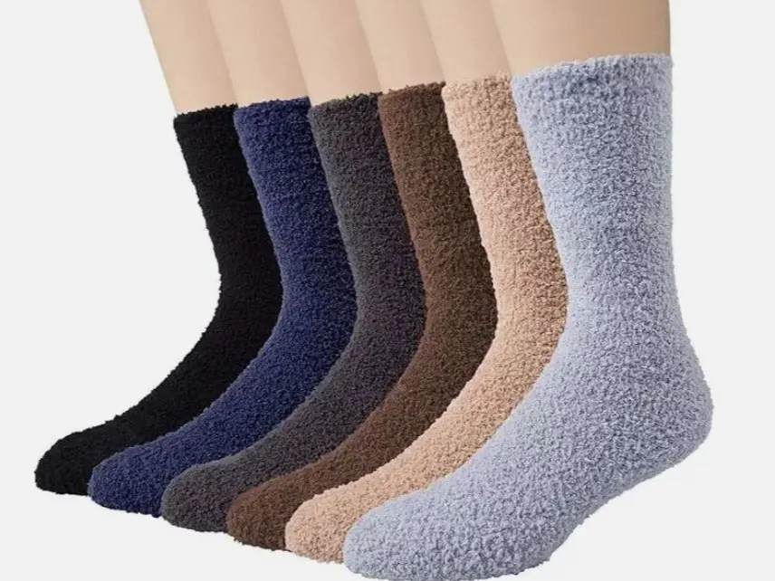 6 Pairs Cosy Bed Socks Mens Fluffy Home Sock Thick Indoor Winter Warm Soft UK
