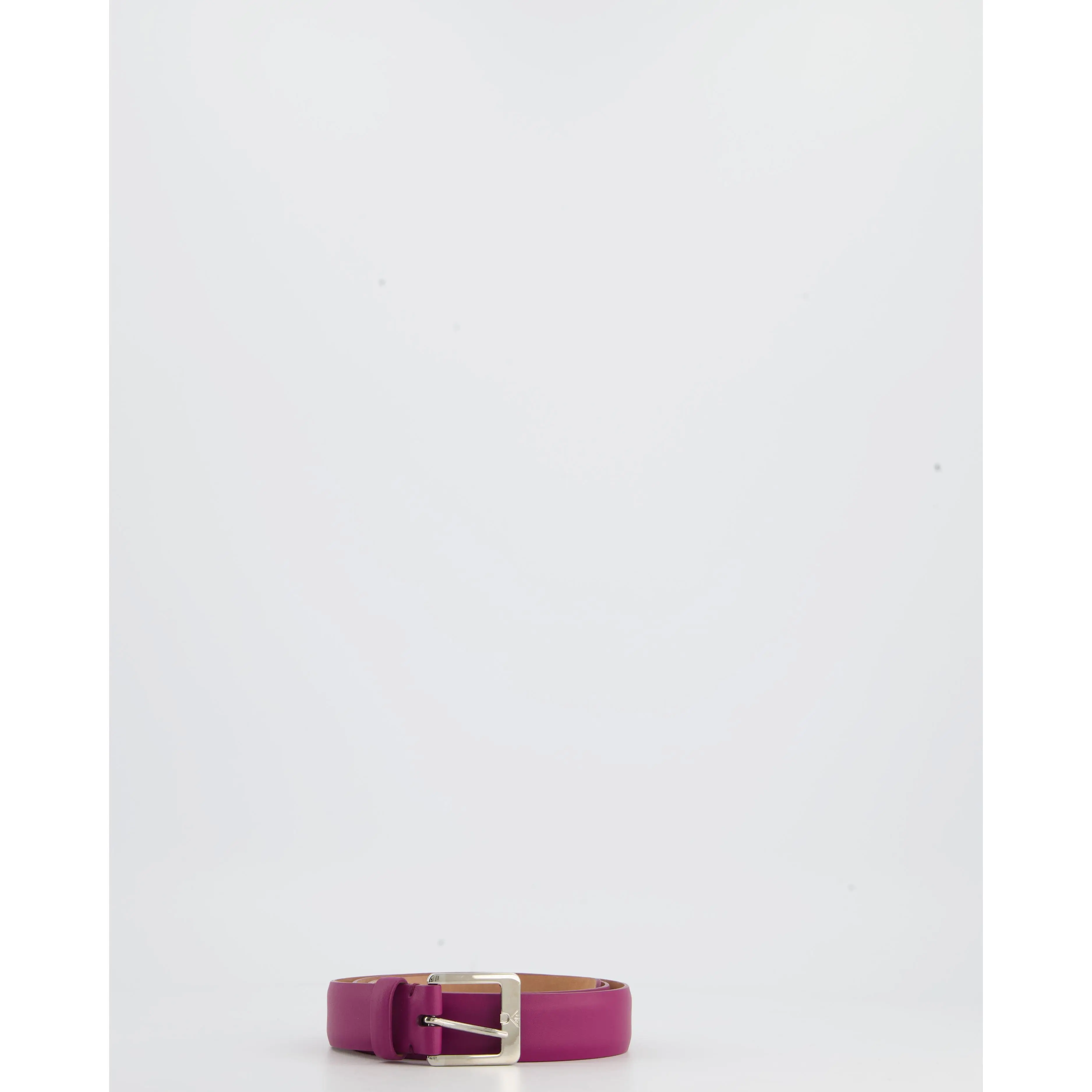 Loro Piana Fuchsia Leather Belt with Silver Hardware Size