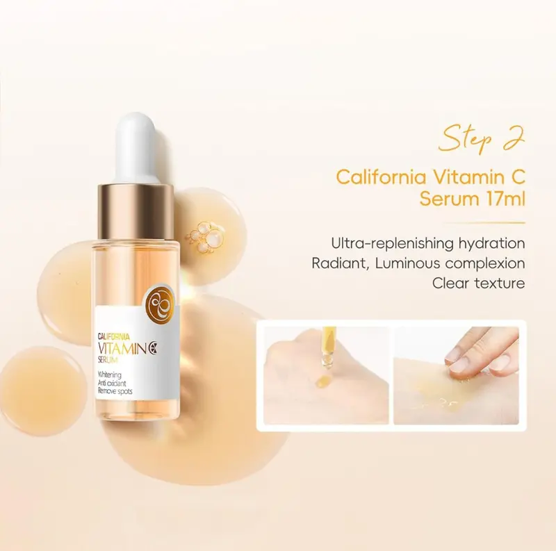 4pcs Vitamin C Skincare Set, Skin Care for Teenage Girls Gift Set, Facial Skin Care Sets & Kits with Cleanser, Face Cream, Face Serum,Eye Cream for Anti-Aging, Brightening 3