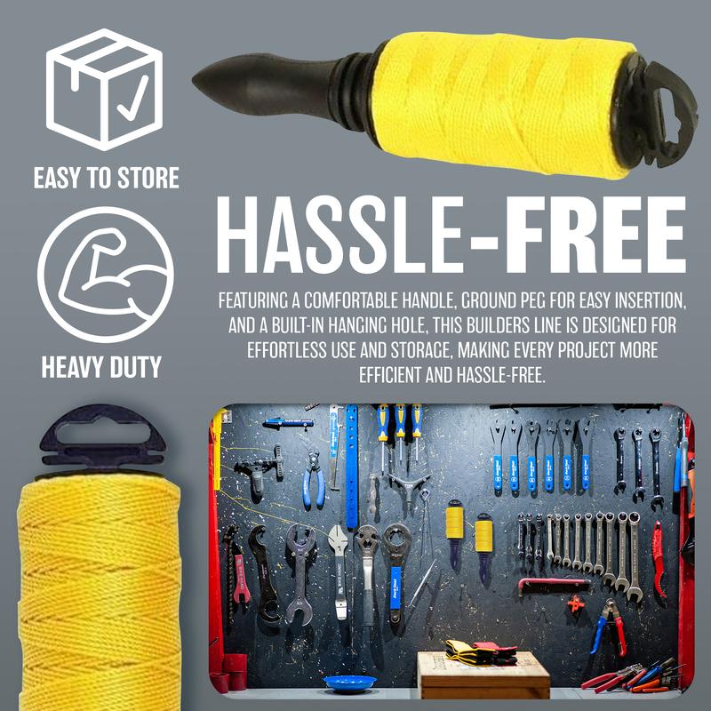 New 152m Builders Line Rope String Building Bricklaying Brick Handle Measuring 5