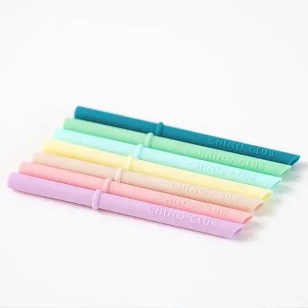 Chino Club Reusable Silicone Straws with Stopper-Made for Babychino Cups