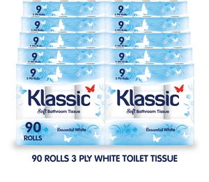 !!!Klassic 90 Unscented Soft Quilted 3ply Toilet Tissues, 9x5 rolls!!!