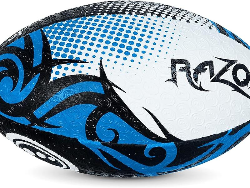 Optimum RAZOR RUGBY BALL BLACK/BLUE - SIZE 4 - PK 10 1