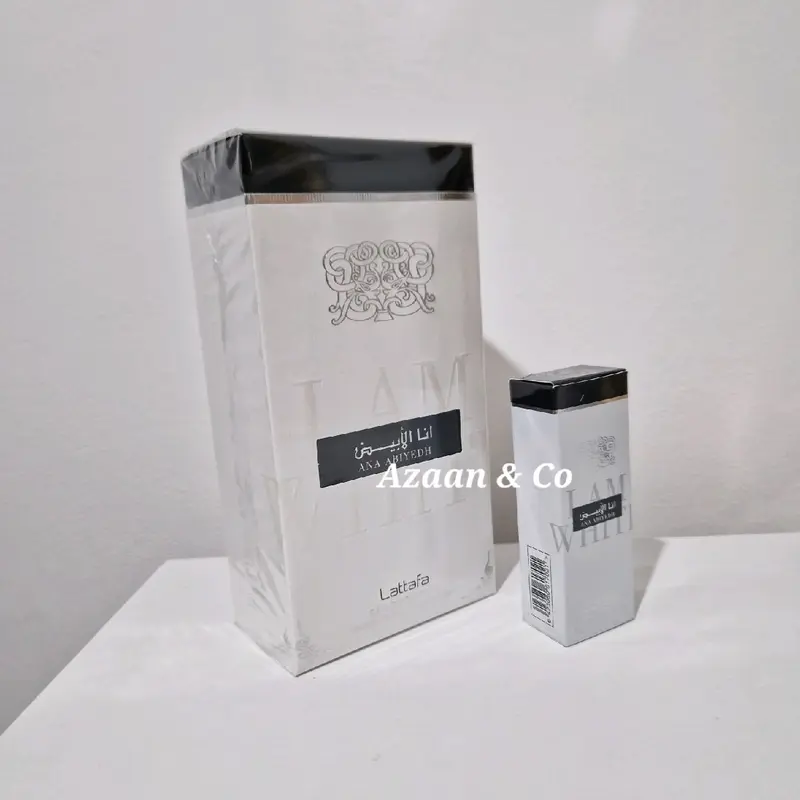 Ana Abiyedh Leather (I am White) Perfume Rouge Poudree Collection | Option to buy Individually or as a Set | 60ml EDP by Lattafa, 10ml Roll on Perfume Oil | Arabian Scents Fragrance Perfume Dubai Perfumes Eau De Parfum 2