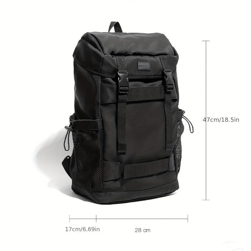 Product Introduction of Sports Nylon Hiking Daypack Water-Resistant with Laptop Compartment and Polyester Lining – Black Drawstring Backpack with Fixed Shoulder Straps for Outdoor, Travel, School 0