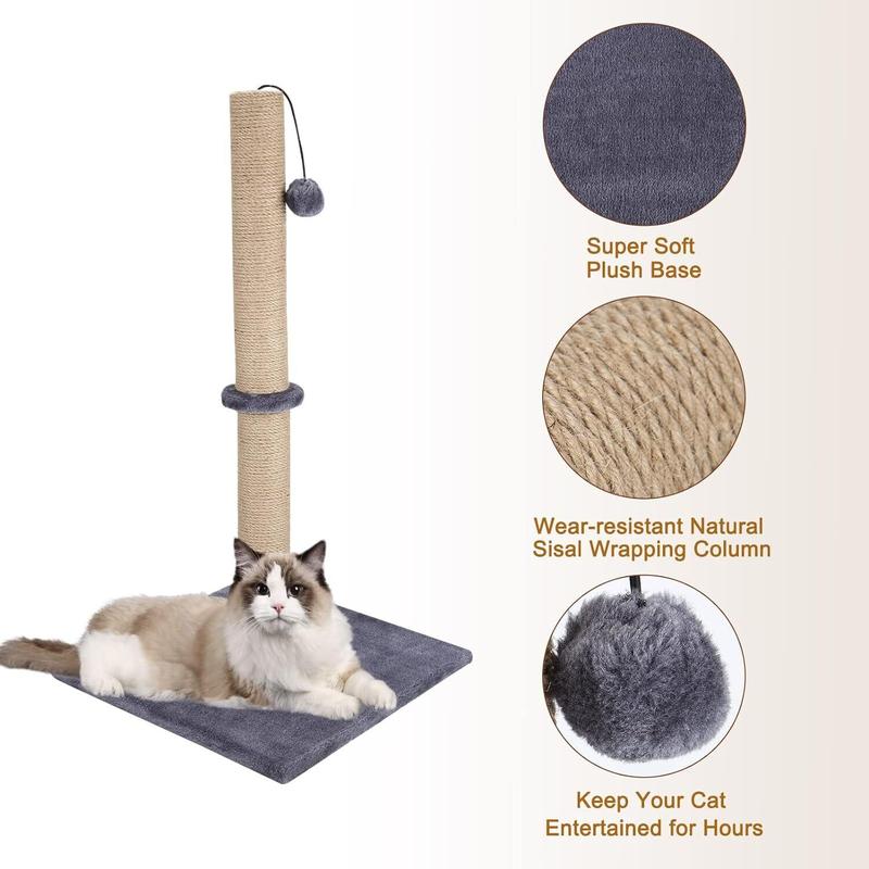 Product Introduction of 74CM TALL LARGE CAT SCRATCHING POST STRONG NATURAL SISAL POLE HEAVY DUTY BASE UK UK 9