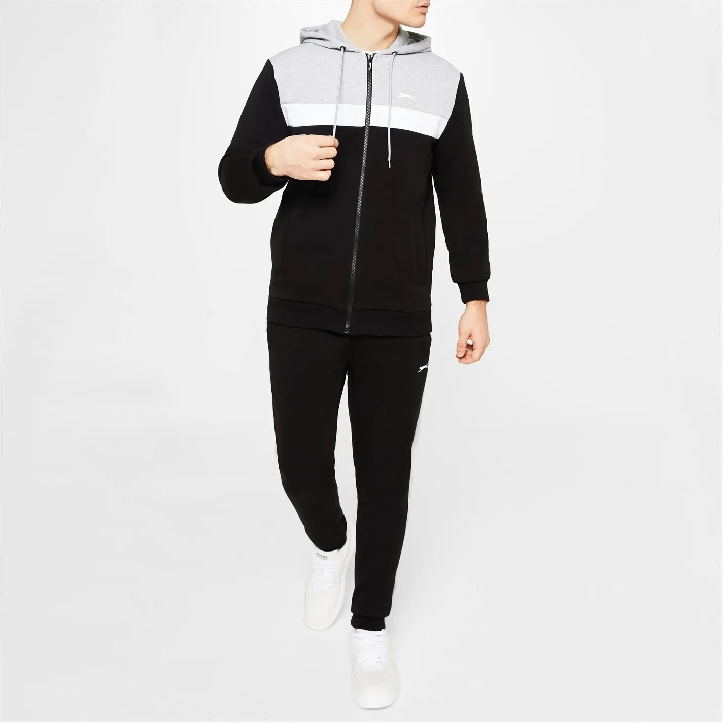 Slazenger Mens Zip Tracksuit Sports Casual Fleece Hooded