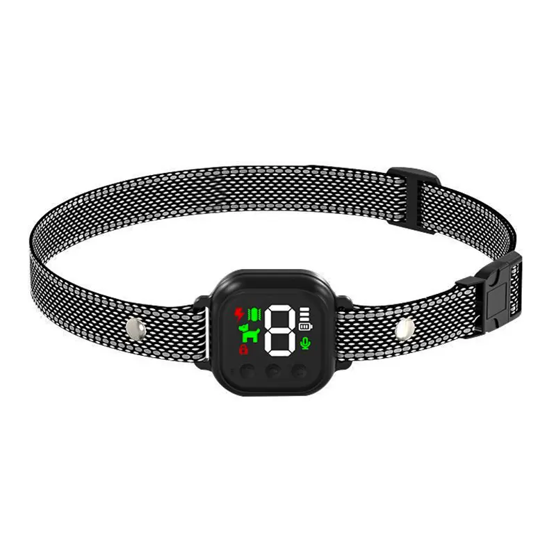 Smart Anti-Bark Dog Collar – Automatic Digital Bark Control, Waterproof, Adjustable, Humane Training, Stop Barking for Small, Medium, and Large Dogs -  White/ Black