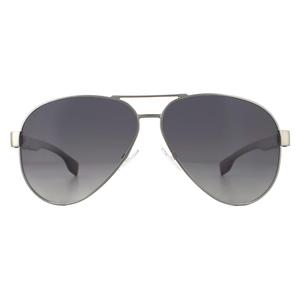 Hugo Boss Sunglasses BOSS 1241/S R80 WJ Matte Dark Ruthenium Grey Gradient Polarized - Summer Outfits - Eyewear - Designer Sunglasses - Discounted Sunglasses for Male - Mens Sunglasses - Menswear