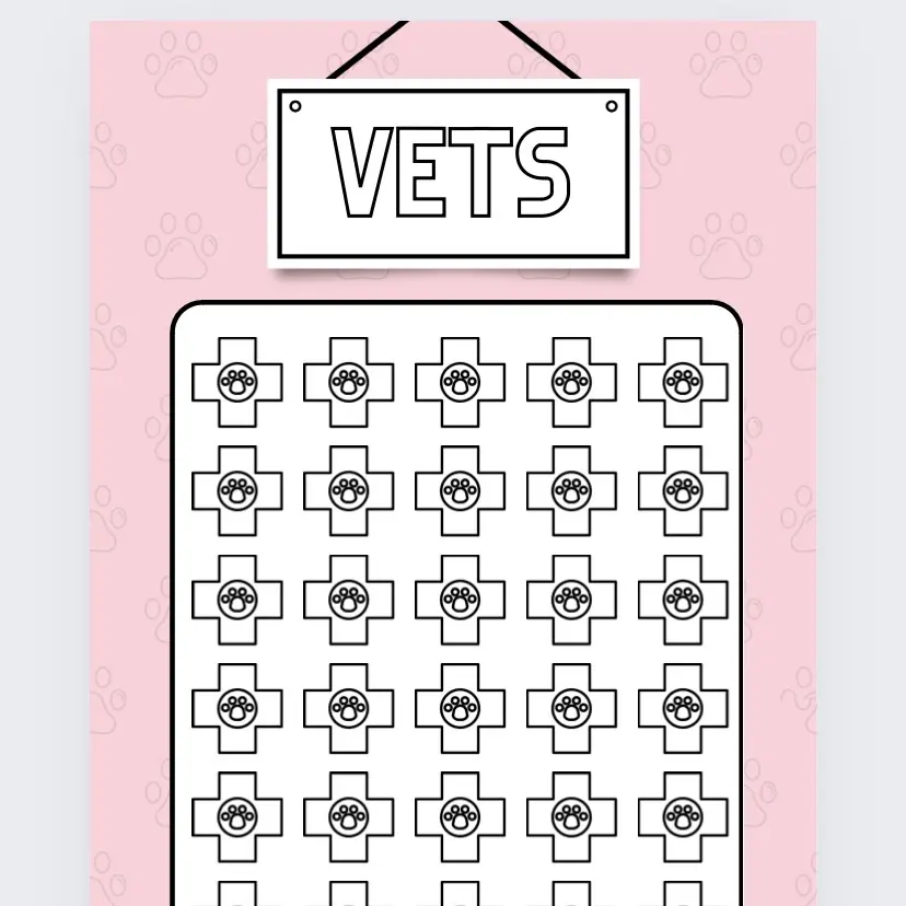 Vets Savings Tracker, Pink/Blue, Cash Stuffing, Budgeting