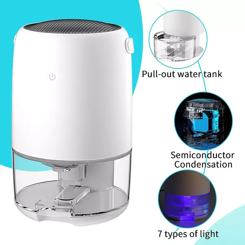 Dehumidifier For Home 1100ml Electric Mini Portable Condensation Moisture Damp 1