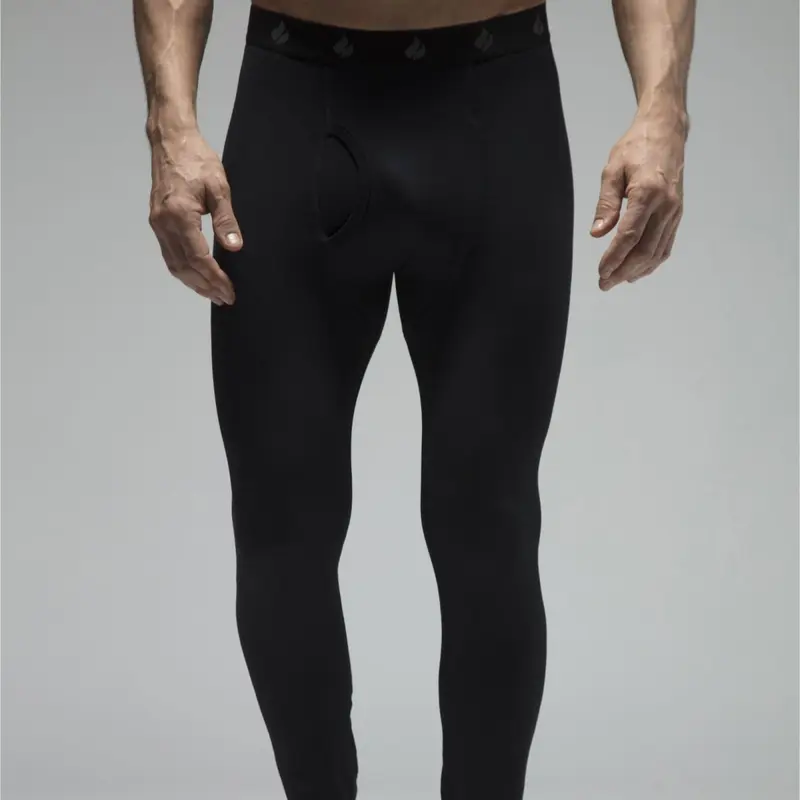 Mens Fleece Lined Base Layer Thermal Long John Bottoms 3