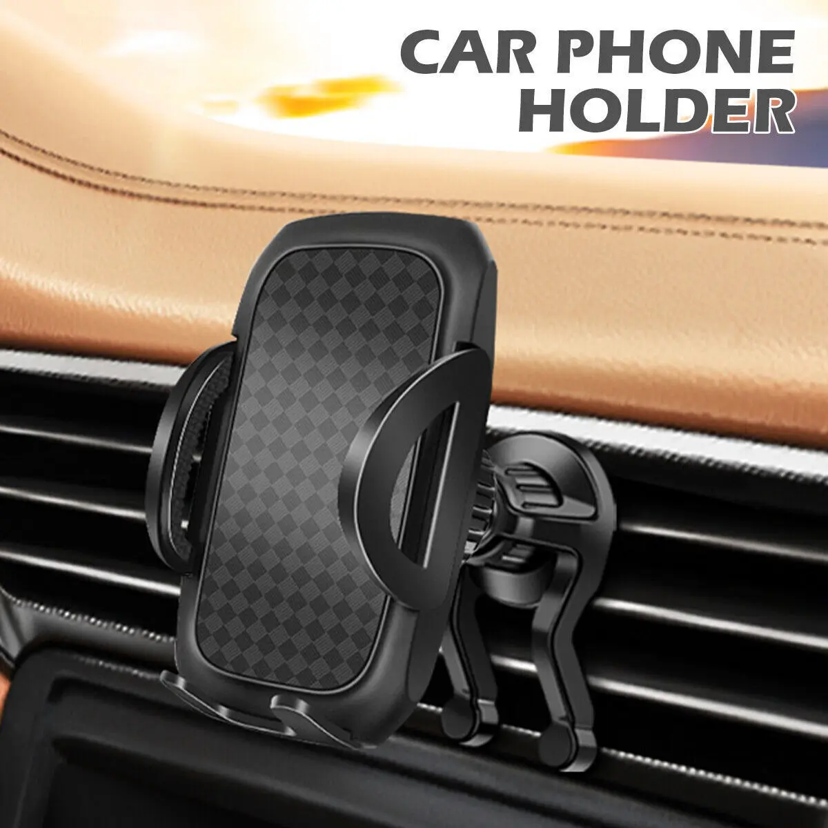 Universal Mobile Car Phone Holder – 360° Air Vent Mount Cradle Stand – Secure, Anti-Scratch, Adjustable Dashboard Clip for Phones up to 6.9"