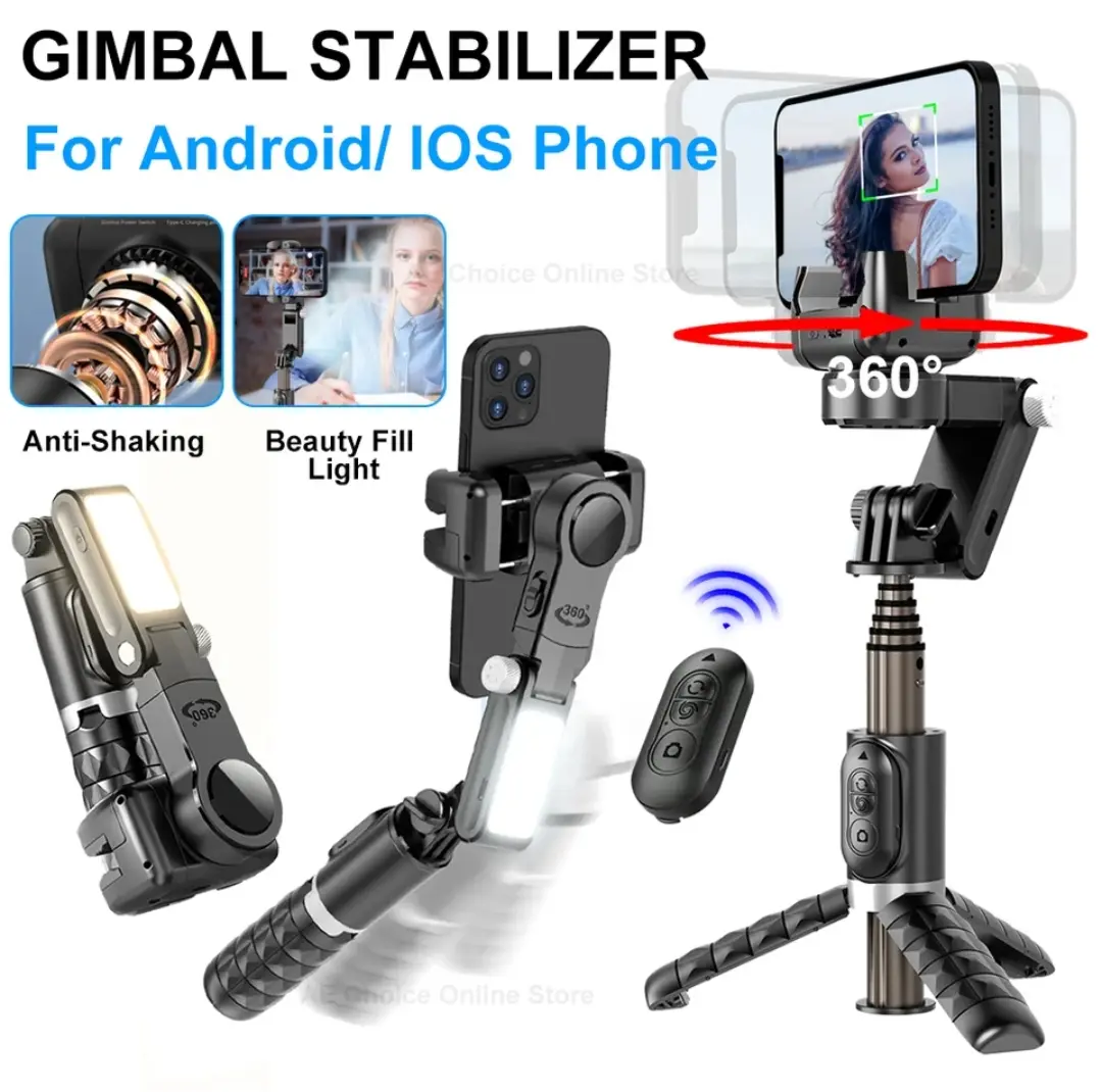 Q18 Smartphone Gimbal Stabilizer Handheld Selfie Stick Tripod Light Portable UK