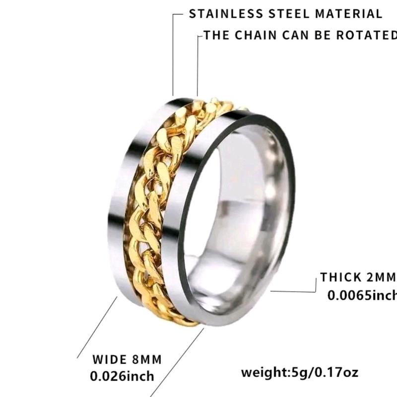 Chain Anxiety Fidget Spinning Ring is a unique and trendy piece of jewellery perfect for Anyone Who Need To Release Negative Energy 5