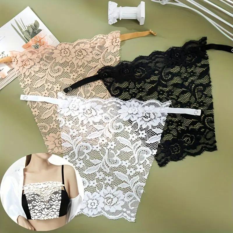 3pcs Elegant Floral Bra Pads - Soft, Breathable, Woven Lace, Anti-Glare, Fashionable, Comfortable, Enhance Lingerie, Suitable for Women 2