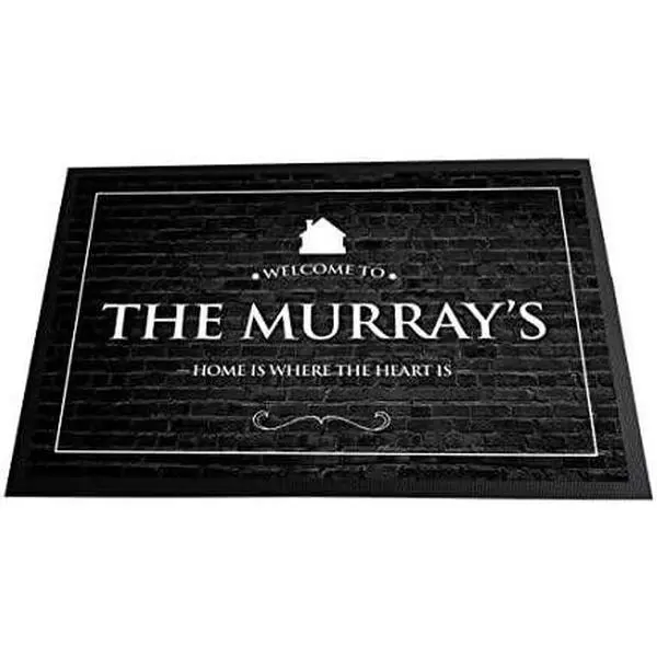Artylicious Personalised door mat home brick print 60 x 40cm, non slip base mat