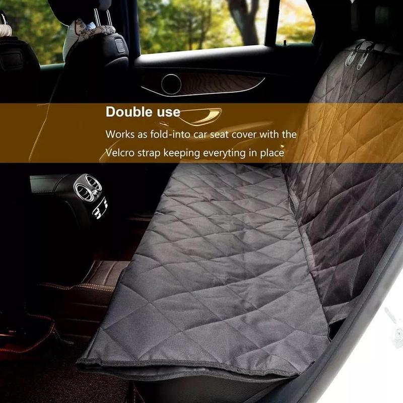 FOR LANCIA FLAVIA All Years -  Premium Quilted Dog Cat Pet Hammock Black Rear Car Seat Cover 3