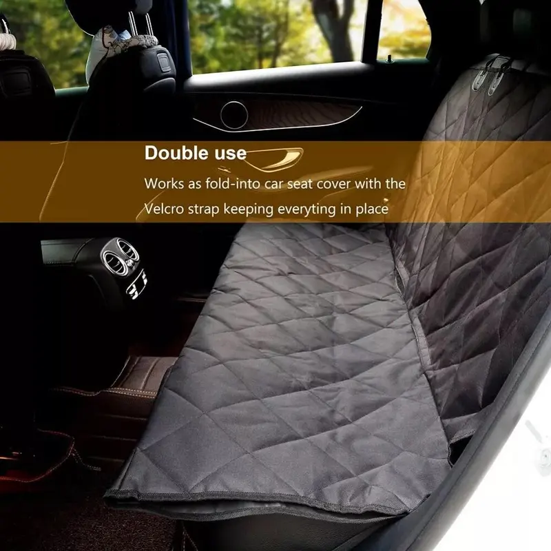 FOR LANCIA FLAVIA All Years -  Premium Quilted Dog Cat Pet Hammock Black Rear Car Seat Cover 3