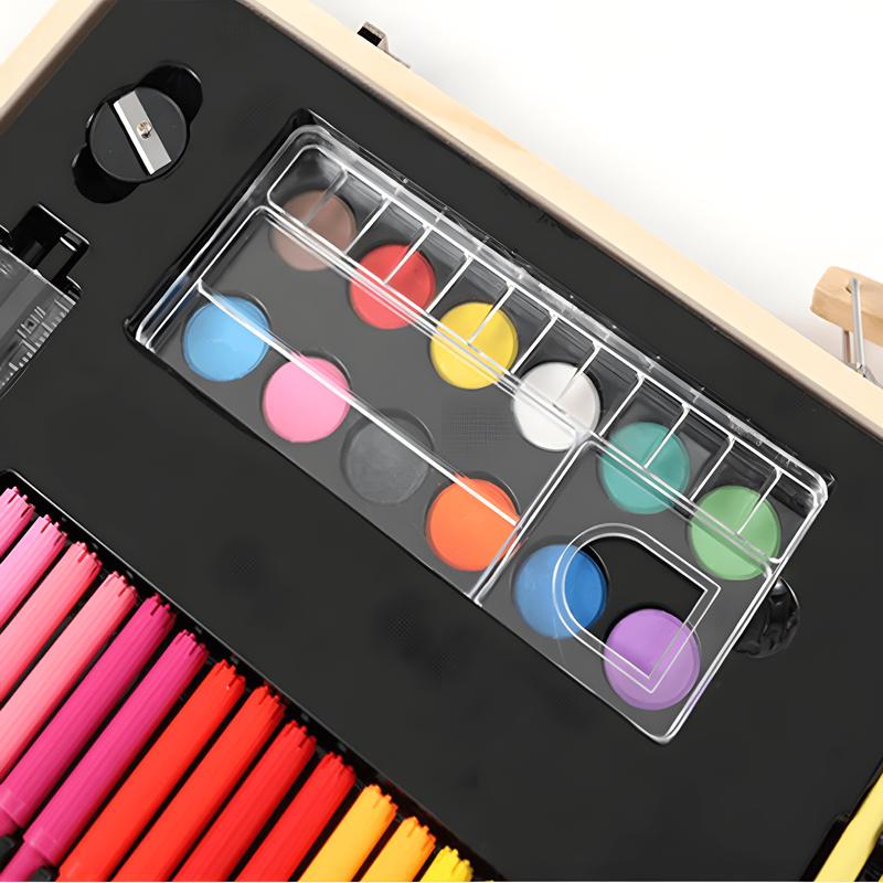 RLS 180pc Deluxe Wooden Colourful portable art colouring paint pen set for Boys and Girls 5