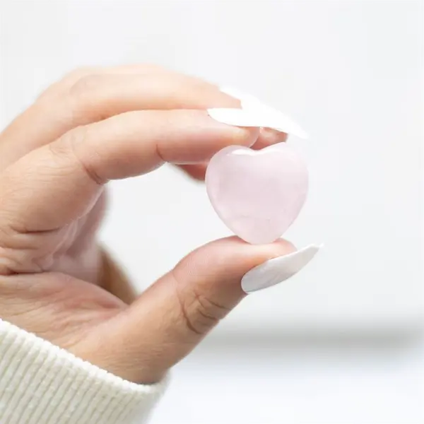 I Love You Rose Quartz Crystal Heart in a Bag 4