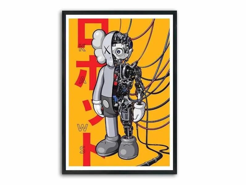 Hypebeast Kaws Printable Download, Kaws Figure Poster, Graffitti Print Wall Artt, Product without frame