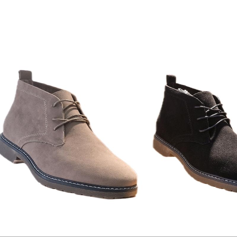 Mens Lace Up boots Faux Suede Fashion Shoes Footwear Comfort Flat Boy Stylish Design Casual Closed Walking Shoes 1