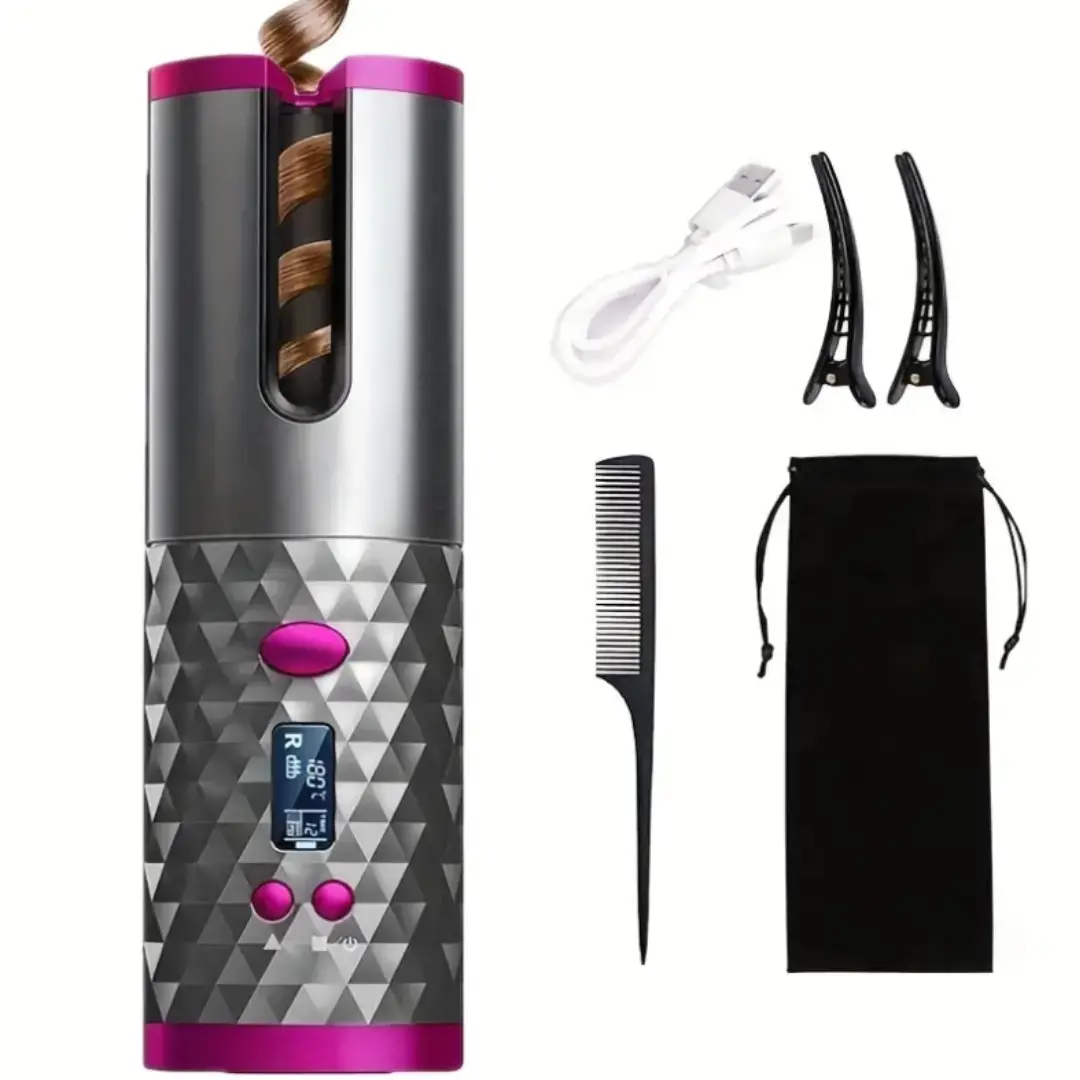 Wireless Automatic Curling Iron Portable Curling Wand With LCD Display Rechargeable Hair Curler For Hair Styling Cordless Comfort