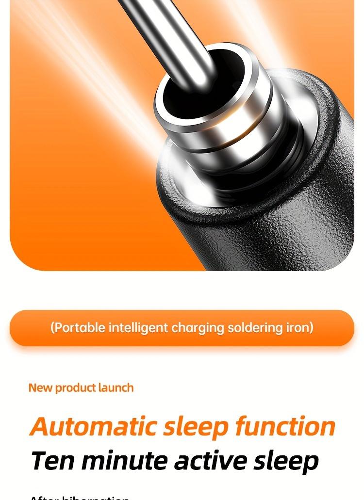 Product Introduction of 1pc Mini Cordless Soldering Iron Kit with Digital Display, 3 Temperature Settings, USB Rechargeable Portable Soldering Tool for Home Appliance Repair, Jewelry Crafting, DIY Projects - Plastic, Orange & Dark Grey, Compatible with PC 9
