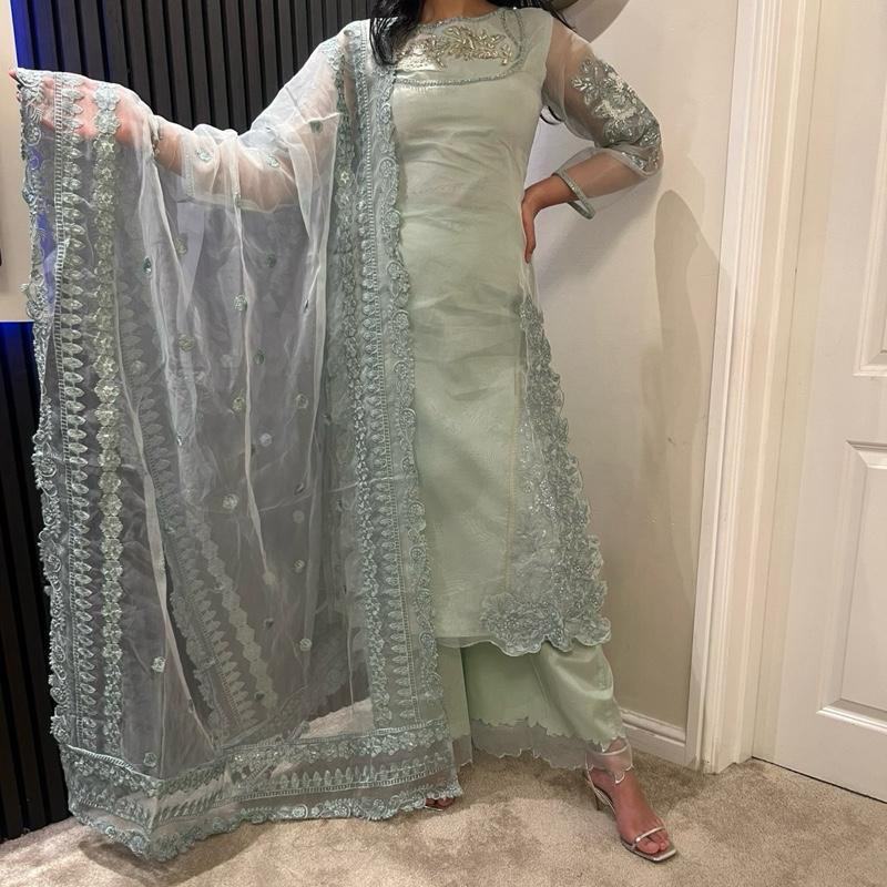 NAKHRA 6.0 mint Eid collection 2025 embroidery and stone work 0