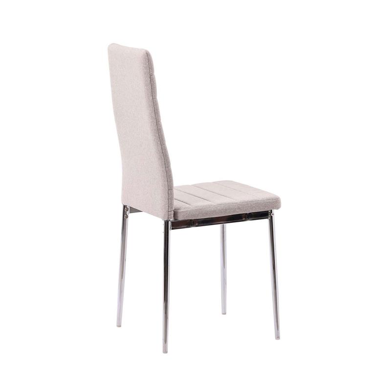 Set of 2 Lido Dining Chair in Sand Colour Fabric with Chrome Legs room 5