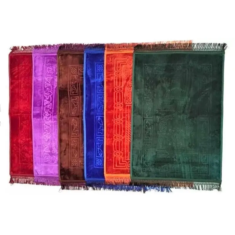 Turkish Extra Large Velvet Prayer Mat 80x120cm - Non Slip & Comfortable for Prayer