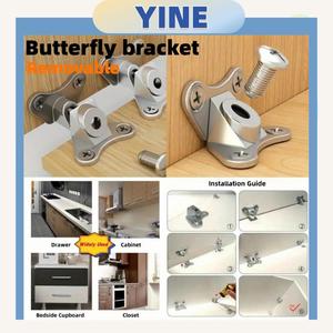 Butterfly Angle Bracket Alloy Thickened Angle Brace Detachable Combination L-Shaped Right Angle Metal Bracket (Without 4-Side Screws), Silver Furniture Connector Fixed Combination, Suitable for Wood, Furniture, Window Cabinet, Table, Chair