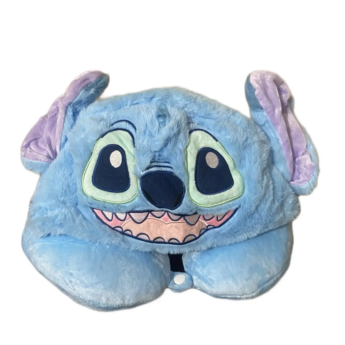 Cute stitch Blue Hooded Travel Pillow Neck Pillow Holiday Travel Outing Comfortable Soft Gift Birthday Xmas