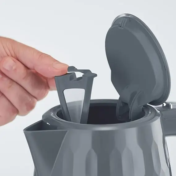 26053 Cordless Electric Kettle - Contemporary Honeycomb Design with Fast Boil and Boil Dry Protection, 1.7 Litre, 3000 W, Grey 2