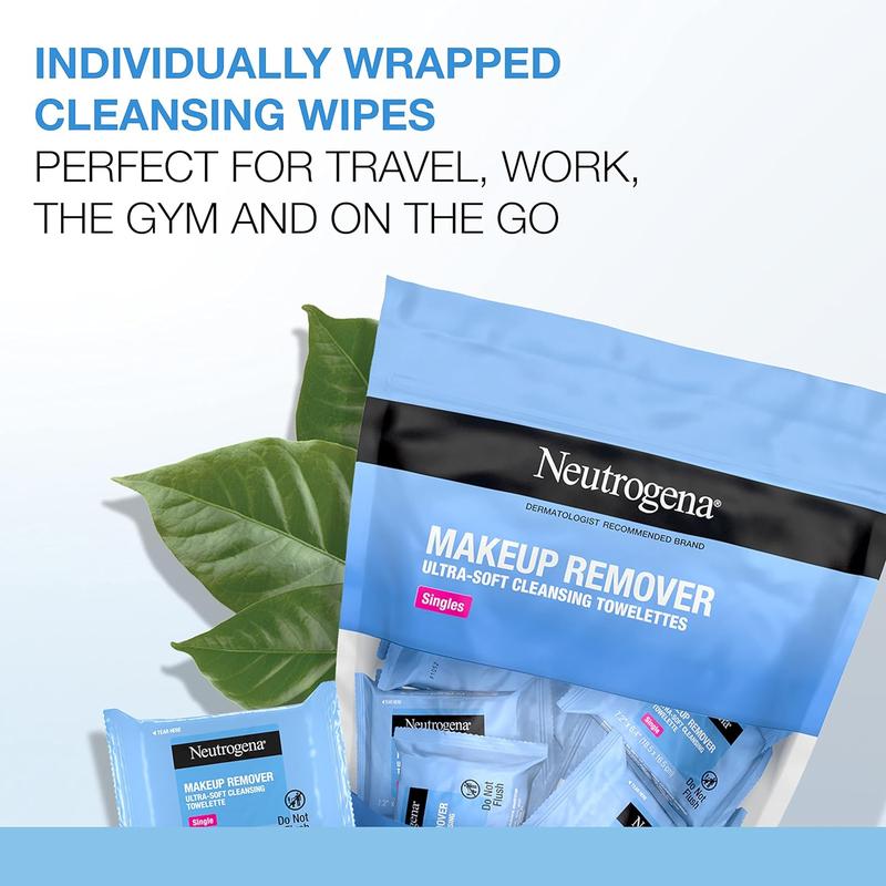 Makeup Remover Cleansing Towelette Singles, Daily Face Wipes To Remove Dirt, Oil, Makeup & Waterproof Mascara, Individually Wrapped, 20 Count 4