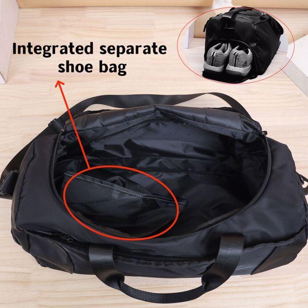 Large Black Sport Gym Tote Duffle Bag for Travel and Work 4