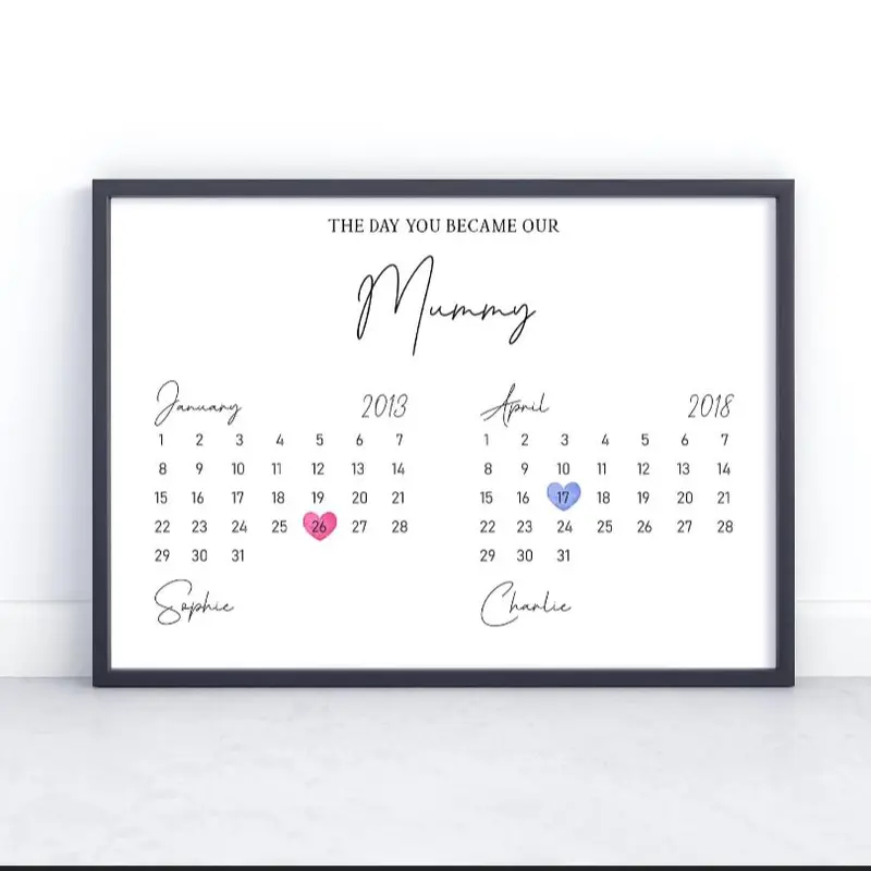 When you became our mummy personalised print, Custom mothers day gift, gift for mum, special date print, mothers day print, custom wall art Decor Poster Glossy Matte Photo Ornaments Artistic Decoration posters  room  decor 3