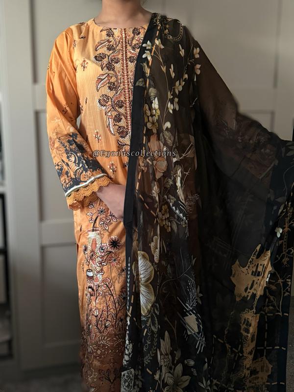 Eyanas - Ramsha mustard lawn 3pc readymade 1