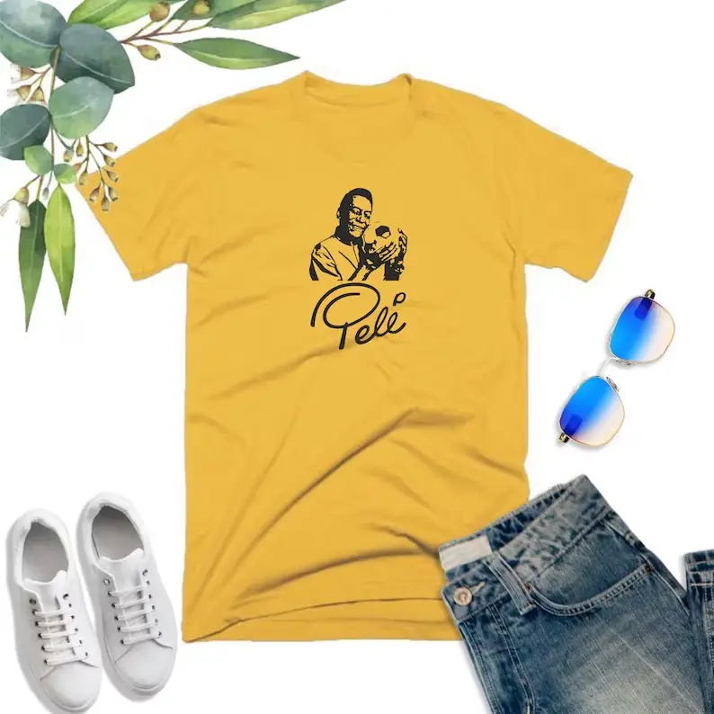 Pele king of football t-shirt Brazilian football legend Menswear