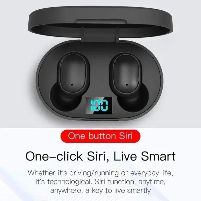 E6S Wireless Noise-Cancelling Earbuds – Waterproof In-Ear Stereo Headphones with LED Display & Charging Case 4