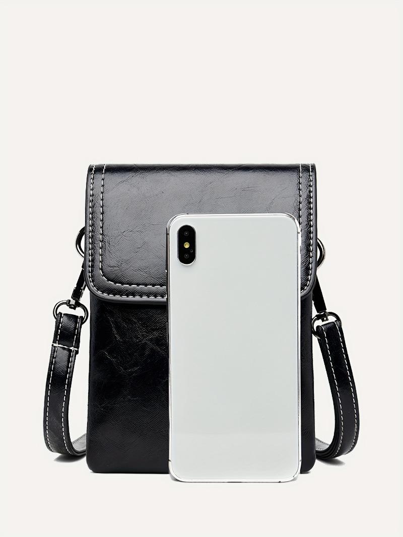 Product Introduction of Mini Retro Style Crossbody Bag, Oil Wax Leather Mobile Phone Bag, Women's Shoulder Flap Purse 2