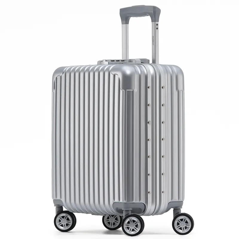 45x36x20cm easy Jet Free Underseat Cabin Carry on Bag Maximum Free Bag Size - Aluminium Frame, ABS Shell Cabin Carry On Case - TSA Lock - Vertical Lines 0