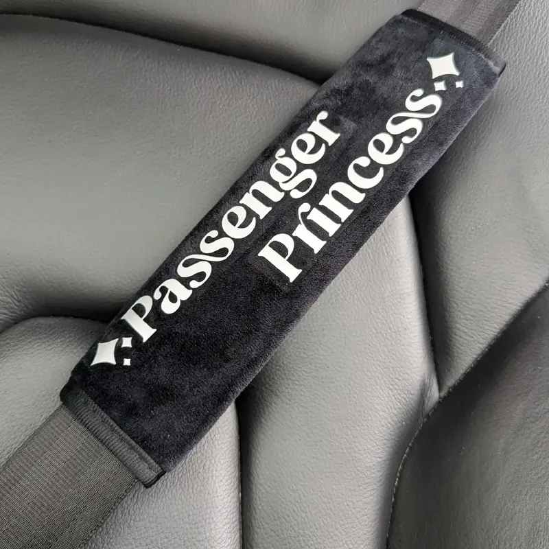 Passenger Princess seat belt cover in Pink for a comfortable and stylish ride 1
