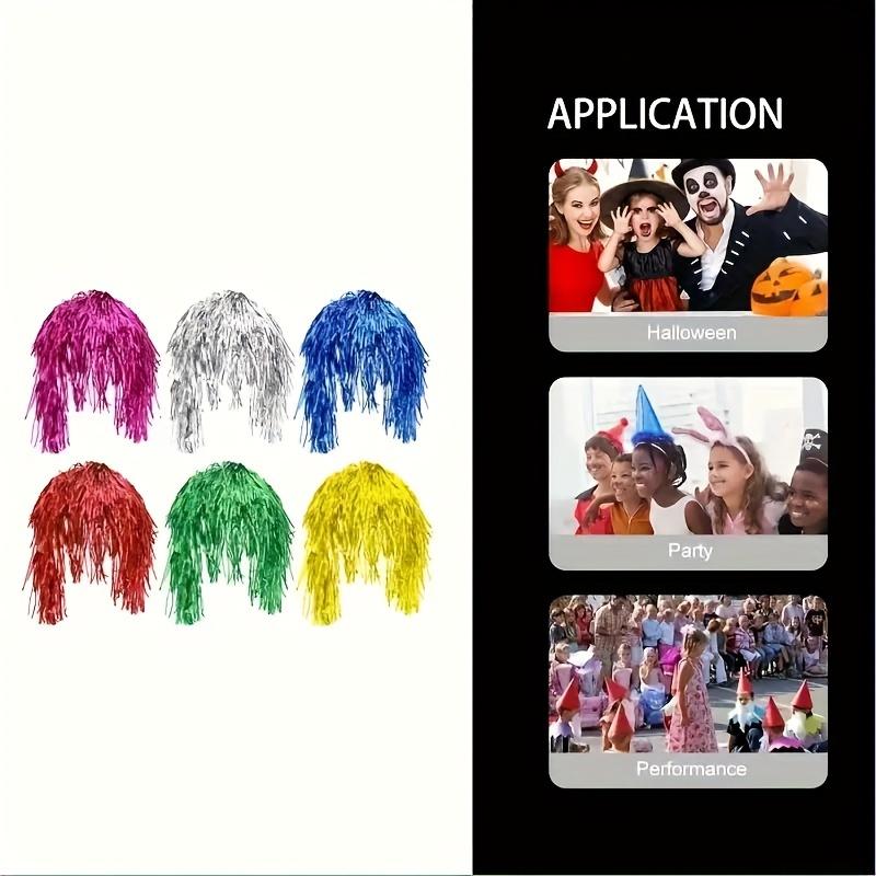 6pcs Funky Colorful Wigs for Cosplay - Perfect for Disco Parties & Birthday Celebrations, Fun Party Hats Included 5