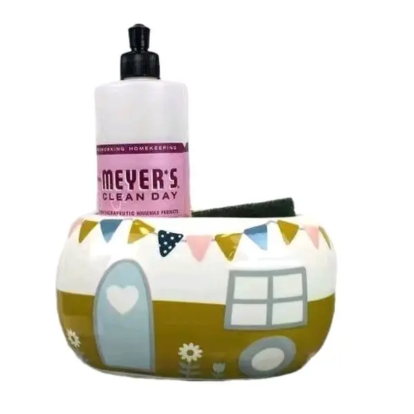Camper Van Sink Tidy, Ceramic with bunting container home decor