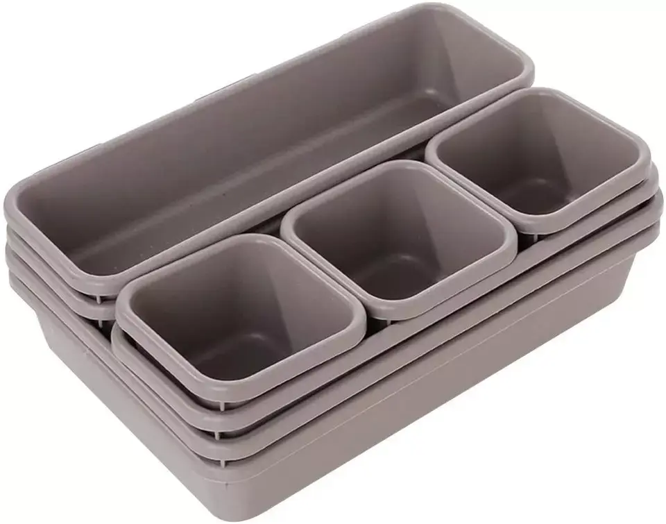 Desk Drawer Organiser Storage Boxes Tray Tidy Divider Stationary Make Up Utensil